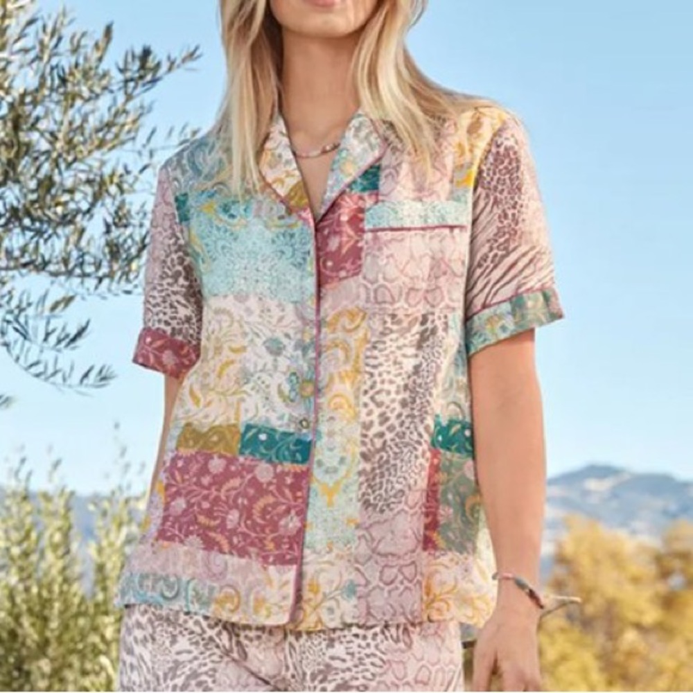 Johnny Was Marseille Garden Resort Shirt Sz Medium NWT